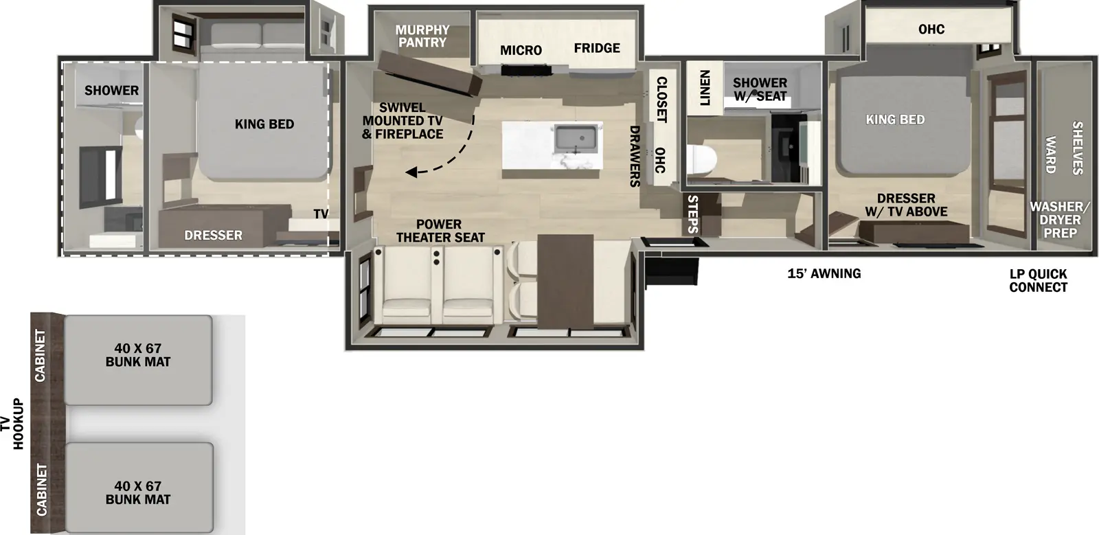 Cedar Creek 38DB Floorplan